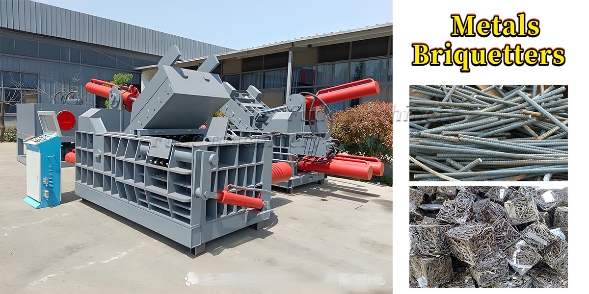 Scrap metal briquetting machine